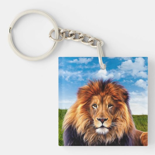 Lion der König des Waldes Schlüsselanhänger (Vorderseite)