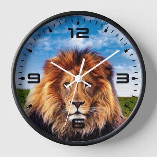 Lion der König des Waldes Uhr (Vorderseite)