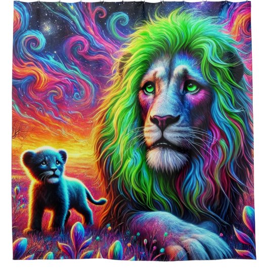 Lion Design Duschvorhang (Vorderseite)