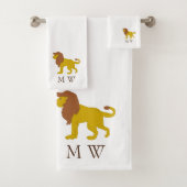 Lion Design Monogrammed Badhandtuch Set (Insitu)