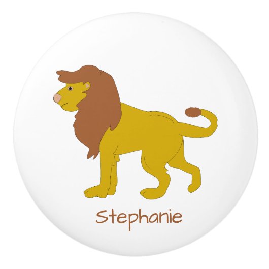 Lion Design Personalised Keramikknauf (Vorderseite)