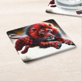 Lion Design Rechteckiger Pappuntersetzer (angewinkelt)