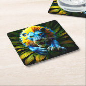 Lion Design Rechteckiger Pappuntersetzer (angewinkelt)
