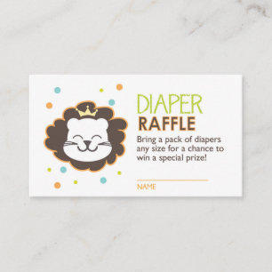Lion Diaper Raffle Ticket Begleitkarte