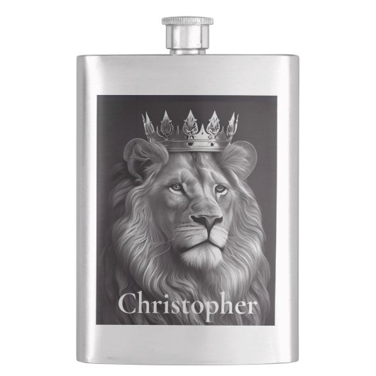 Lion, die klassische King-Flasche Flachmann (Vorderseite)