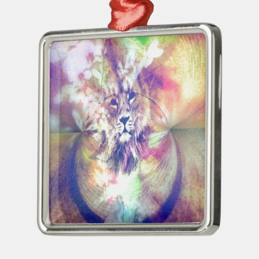 Lion Digital Art Ornament Aus Metall (Links)