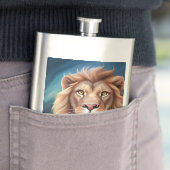 Lion Digital Art Portrait-56556 Flachmann (Beispiel)