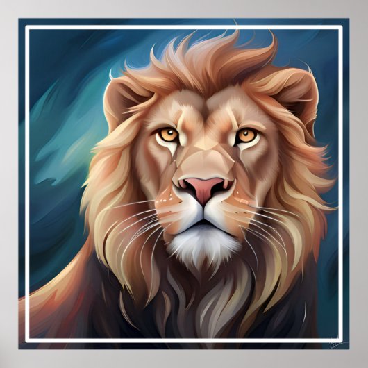Lion Digital Art Portrait-56556 Poster (Vorne)