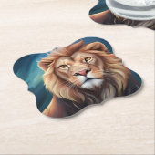 Lion Digital Art Portrait-56556 Untersetzer (angewinkelt)