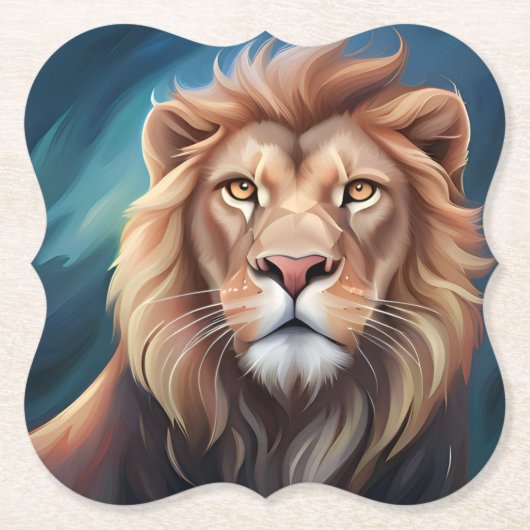 Lion Digital Art Portrait-56556 Untersetzer (Vorderseite)