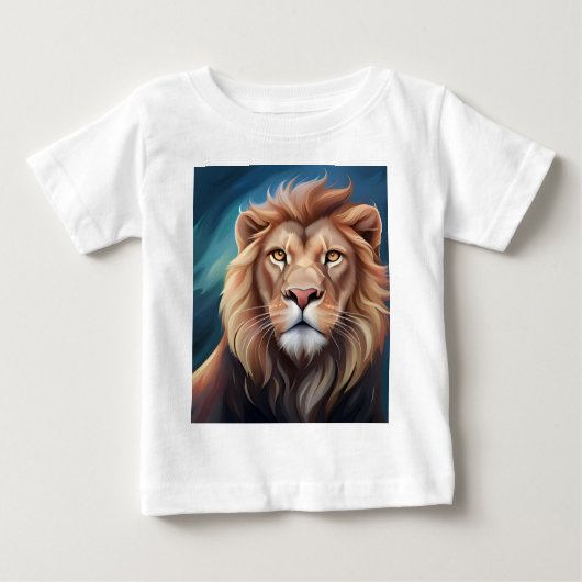 Lion Digital Art Portrait Baby T-shirt (Vorderseite)