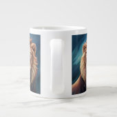 Lion Digital Art Portrait Jumbo-Tasse (Rückseite)