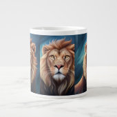 Lion Digital Art Portrait Jumbo-Tasse (Vorderseite)
