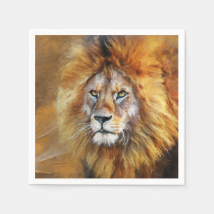 Lion Digital Oil Painting Serviette