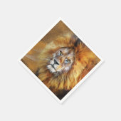 Lion Digital Oil Painting Serviette (Ecke)