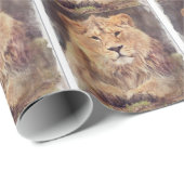Lion Digital Painting Geschenkpapier (Rolleneckpunkt)
