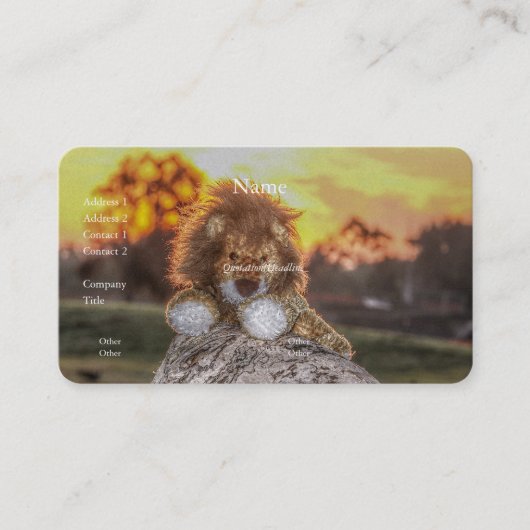 Lion Doll bei Sunrise Business Card Visitenkarte (Vorderseite)