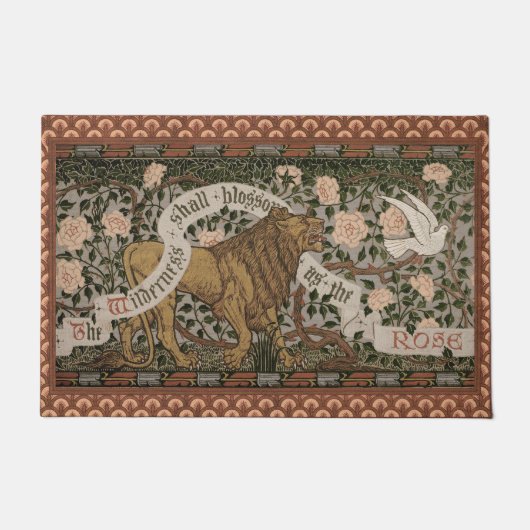Lion Dove Wilderness Rose Walter Crane Fußmatte (Vorderseite)