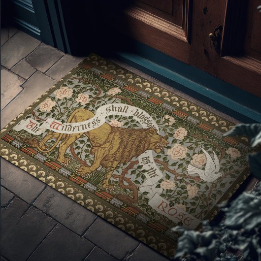 Lion Dove Wilderness Rose Walter Crane Fußmatte