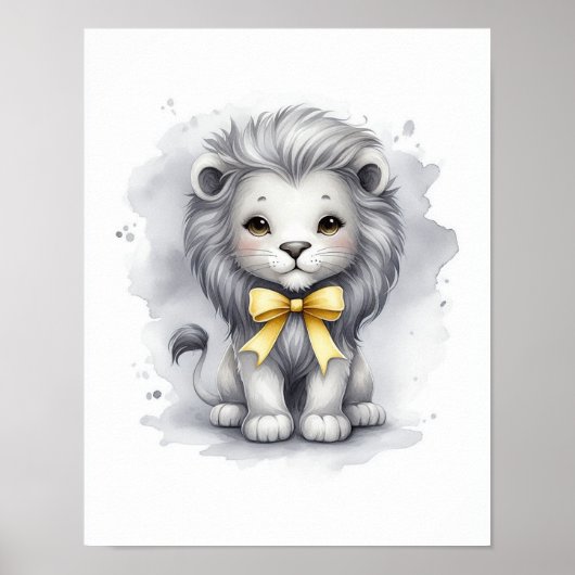 Lion Dschungel Kinderzimmer Wine Art Poster (Vorne)