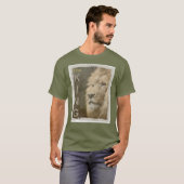 Lion Elegant Modern Fatigue Green Template Basic T-Shirt (Vorne ganz)
