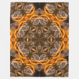 Lion Energy Shaman Mandala Fleecedecke