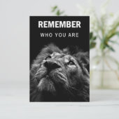 Lion erinnere dich daran, wer du bist dankeskarte (Stehend Vorderseite)