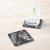 Lion Eye Confidence Zitat Inspiration Getränkeuntersetzer (Rechte Seite)