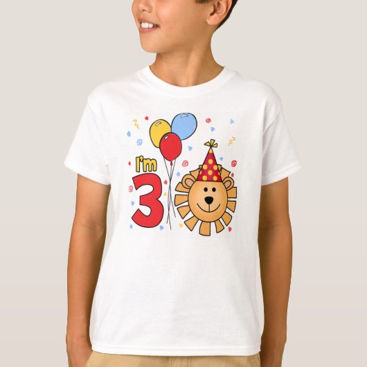 Lion Face 3. Geburtstag T-Shirt (Vorderseite)