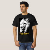 Lion Face Animal Mens Modernes Template Schwarz T-Shirt (Vorne ganz)