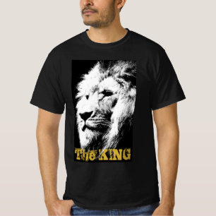 Lion Face Animal Mens Modernes Template Schwarz T-Shirt