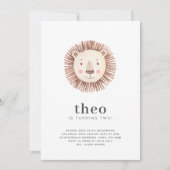 Lion Face Birthday Einladung (Vorderseite)