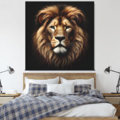 Lion Face Canvas Print Leinwanddruck (Insitu (Schlafzimmer))