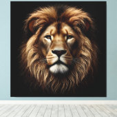 Lion Face Canvas Print Leinwanddruck (Insitu (Holzboden))