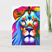 Lion Face Colorful Fantasy Art Karte (Vorderseite)