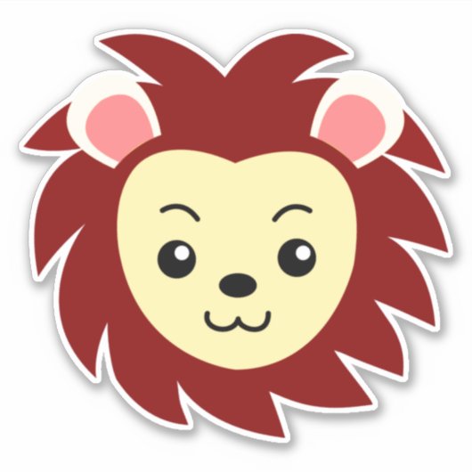 Lion Face Custom-Cut Vinyl Sticker (Vorderseite)