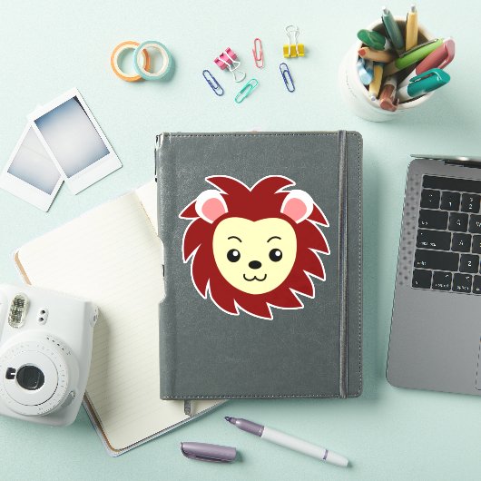 Lion Face Custom-Cut Vinyl Sticker (iPad Hülle)