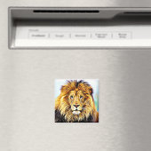 Lion face Digitales Gemälde Magnet (In Situ (Geschirrspüler))