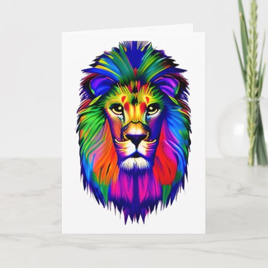 Lion Face Farben Karte (Vorderseite)