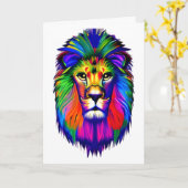 Lion Face Farben Karte (Gelbe Blume)