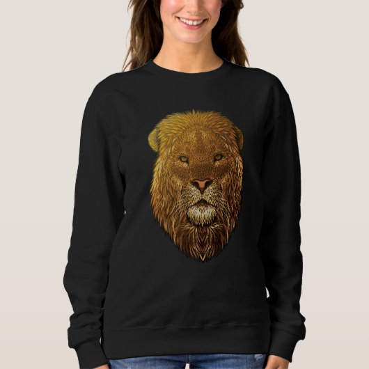 Lion Face Fearless African Lion Head Animal Kids B Sweatshirt (Vorderseite)