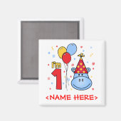 Lion Face First Birthday Magnet (Vorderseite/Rückseite)
