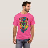 Lion Face Head Portrait T-Shirt (Vorne ganz)