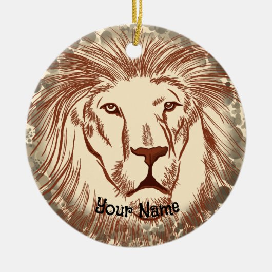 Lion Face Keramik Ornament (Vorne)