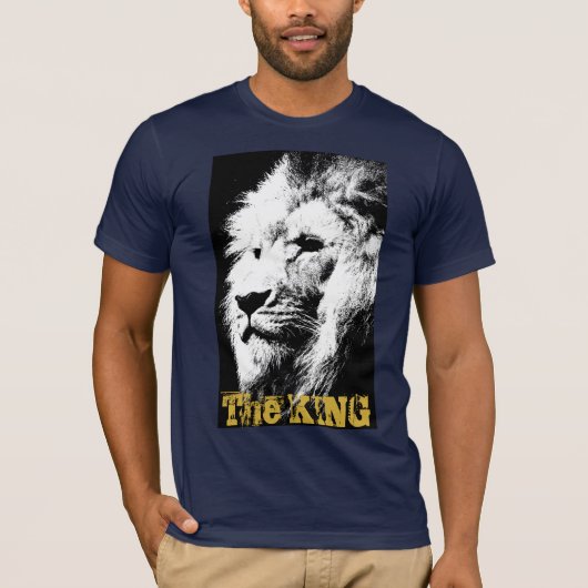 Lion Face Mens Bella Leinwand Short Sleeve Navy Bl T-Shirt (Vorderseite)