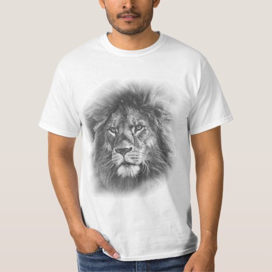Lion Face Men's moderne elegante Vorlage T-Shirt (Vorderseite)