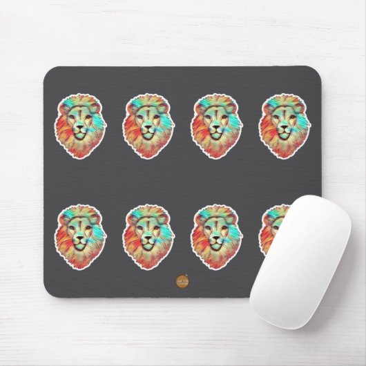 Lion Face Mouse Mat Mousepad (Mit Mouse)