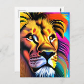 Lion Face Mystical Fantasy Art Postkarte (Vorne/Hinten)