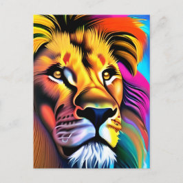 Lion Face Mystical Fantasy Art Postkarte