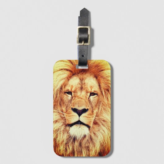 Lion Face Painting Artwork-17335 Gepäckanhänger (Vorderseite Vertikal)